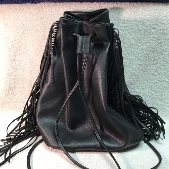 Victoria Secret drawstring backpack (black) NWOT - Picture 4 of 6